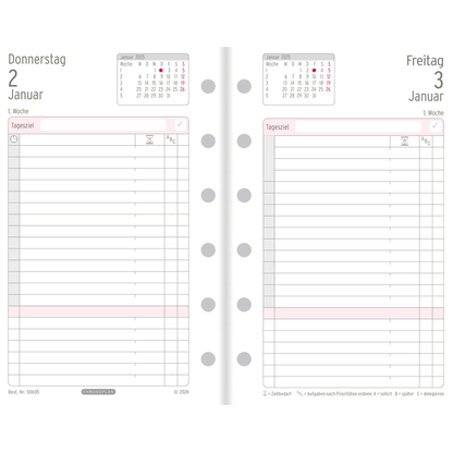 Artikelbild 2 für CHRONOPLAN Kalendereinlage 2025 Tagesplan Mini (7,9 x 12,5 cm), Artikelnummer 354779