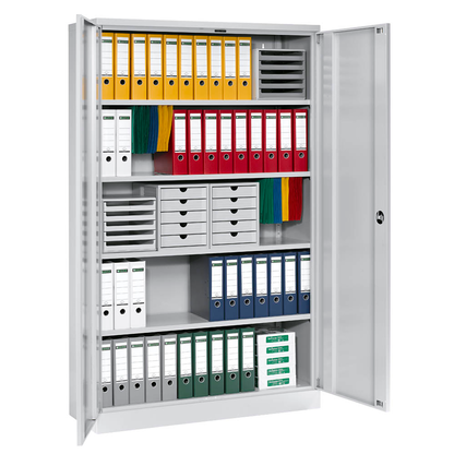 Artikelbild für Gürkan Stahlschrank 100157 lichtgrau 4 Fachböden 120,0 x 42,0 x 195,0 cm, aufgebaut, 1 St., Artikelnummer 607424