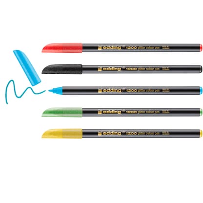Artikelbild für edding 1200 glitzer basic Filzstift farbsortiert, 5 St., Artikelnummer 512307