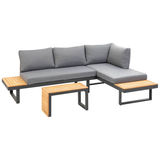 Artikelbild 1 für greemotion Loungegruppe Samara grau, anthrazit Holz, Metall, 8-teilig, Artikelnummer 422851