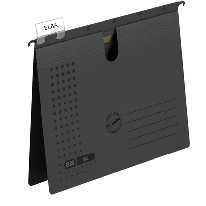 Artikelbild für ELBA Hängehefter chic ULTIMATE Karton anthrazit DIN A4 1x kaufmännische Heftung, 5 St., Artikelnummer 601583