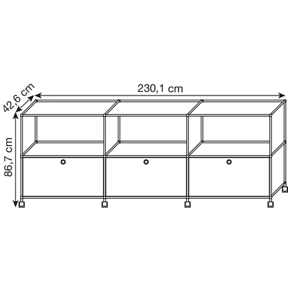 Artikelbild 2 für viasit Sideboard System4, 136236 anthrazit 230,1 x 42,6 x 86,7 cm, 1 St., Artikelnummer 136236