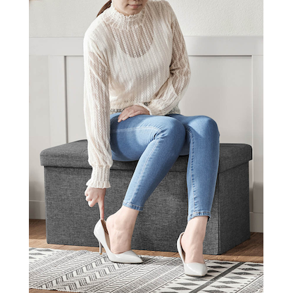 Artikelbild 3 für SONGMICS Sitztruhe LSF47K dunkelgrau Stoff 76,0 cm, Artikelnummer 439727