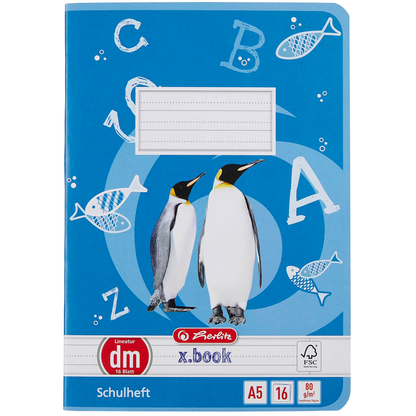 Artikelbild 2 für herlitz Schulheft x.book Lineatur dm liniert DIN A5 Außenrand, 16 Blatt, 1 St., Artikelnummer 891733