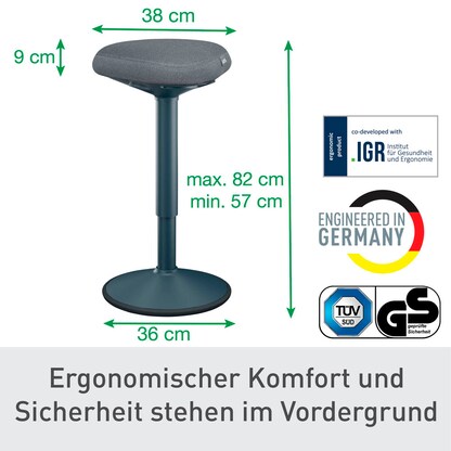 Artikelbild 7 für LEITZ Stehhilfe Ergo Active 65450089 dunkelgrau, 1 St., Artikelnummer 401616