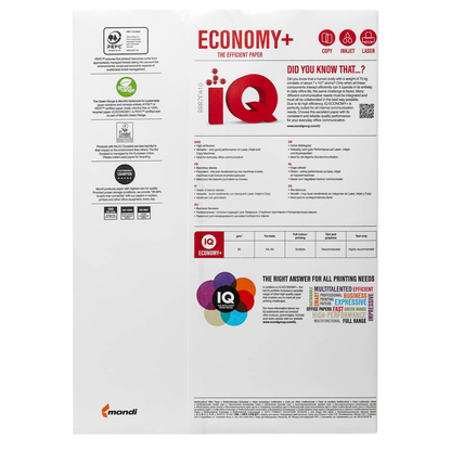 Artikelbild 4 für IQ Kopierpapier ECONOMY+ DIN A3 80 g/qm 500 Blatt, Artikelnummer 596085
