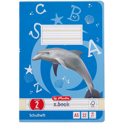 Artikelbild 2 für herlitz Schulheft x.book Lineatur 2 liniert DIN A5 ohne Rand, 32 Blatt, 1 St., Artikelnummer 891752