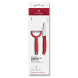 Artikelbild 1 für VICTORINOX Küchenmesser + Sparschäler Swiss Classic silber, rot, 1 Set, Artikelnummer 637043