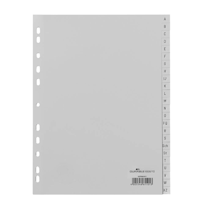 Artikelbild für DURABLE Ordnerregister DIN A4 Vollformat A-Z grau 24-teilig, 1 Satz, Artikelnummer 132134