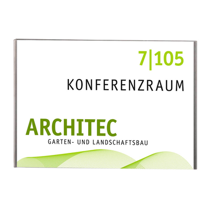 Artikelbild für SignSystems® Türschild LITE Metall silber DIN A6 quer, 1 St., Artikelnummer 440479