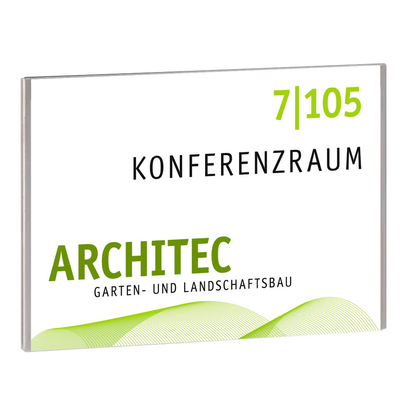 Artikelbild 2 für SignSystems® Türschild LITE Metall silber DIN A6 quer, 1 St., Artikelnummer 440479