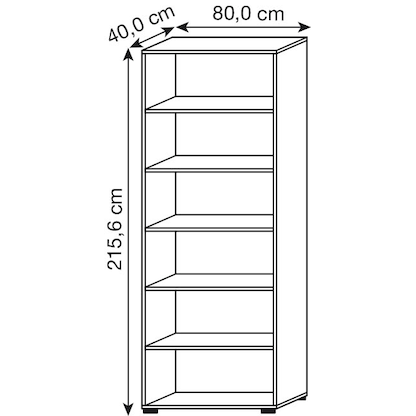 Artikelbild 3 für HAMMERBACHER Aktenregal Popular lichtgrau 80,0 x 40,0 x 215,6 cm, 1 St., Artikelnummer 991164