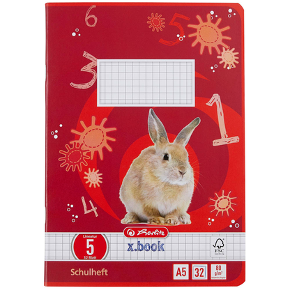 Artikelbild 2 für herlitz Schulheft x.book Lineatur 5 kariert DIN A5 ohne Rand, 32 Blatt, 1 St., Artikelnummer 891784