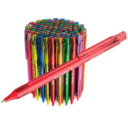 Artikelbild für Schneider Kugelschreiber Fave farbsortiert, Schreibfarbe: blau, 50 St., Artikelnummer 165888