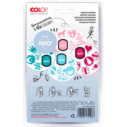 Artikelbild 3 für COLOP Stempelkissen Little Nio Pastell fresh mint, calm blue, soft pink, cozy red 4x 1,7 x 1,7 cm, 4 St., Artikelnummer 619969