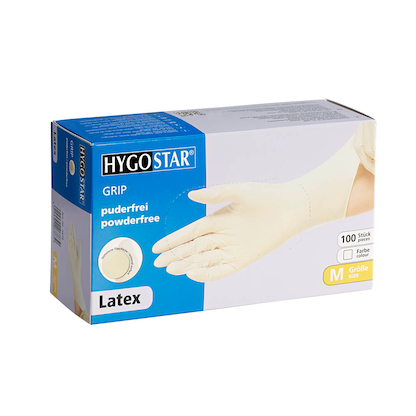 Artikelbild für HYGOSTAR unisex Einmalhandschuhe GRIP weiß Größe M, 100 St., Artikelnummer 597872