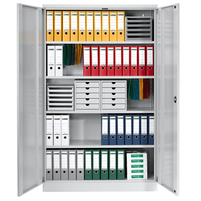 Artikelbild 5 für Gürkan Stahlschrank 100157 lichtgrau 4 Fachböden 120,0 x 42,0 x 195,0 cm, aufgebaut, 1 St., Artikelnummer 607424