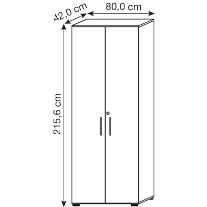 Artikelbild 3 für HAMMERBACHER Aktenschrank Popular, V968T6/W/W/BS weiß 5 Fachböden 80,0 x 42,0 x 215,6 cm, Artikelnummer 991195