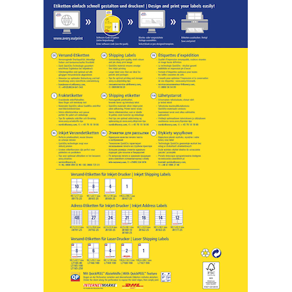 Artikelbild 3 für AVERY Zweckform Versandetiketten J8165-25 weiß 99,1 x 67,7 mm, 25 Blatt, Artikelnummer 557496