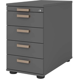 Artikelbild 1 für HAMMERBACHER SC50 Standcontainer grafit 5 Auszüge Kunststoff-Relinggriff silber 42,8 x 80,0 x 72,0 - 76,0 cm, Artikelnummer 348397