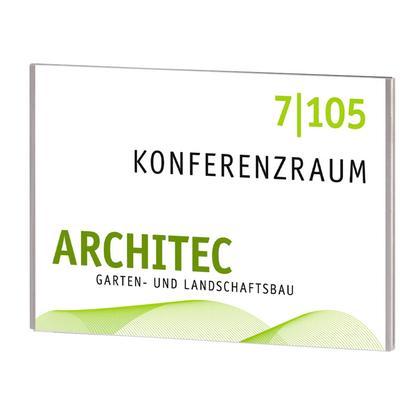 Artikelbild 3 für SignSystems® Türschild LITE Metall silber DIN A6 quer, 1 St., Artikelnummer 440479