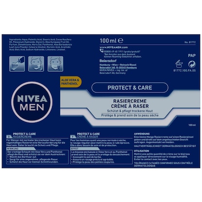Artikelbild 2 für NIVEA MEN PROTECT & CARE Rasiercreme 100,0 ml, Artikelnummer 577696