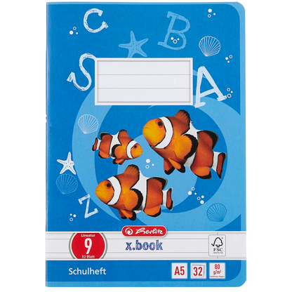 Artikelbild 2 für herlitz Schulheft x.book Lineatur 9 liniert DIN A5 Außenrand, 32 Blatt, 1 St., Artikelnummer 891802