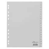 Artikelbild 1 für DURABLE Ordnerregister DIN A4 Vollformat 1-20 grau 20-teilig, 1 Satz, Artikelnummer 132183