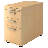 Artikelbild 1 für HAMMERBACHER Solid Standcontainer ahorn 4 Auszüge Stahl-Bügelgriff chrom, gebürstet 42,8 x 80,0 x 72,0 - 76,0 cm, Artikelnummer 593501