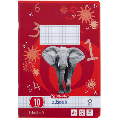 Artikelbild 2 für herlitz Schulheft x.book Lineatur 10 kariert DIN A5 Außenrand, 32 Blatt, 1 St., Artikelnummer 891814