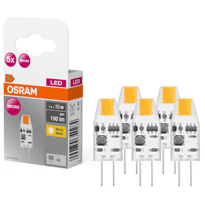 Artikelbild für OSRAM LED-Lampe Base PIN MICRO GU4 1 W klar, 5 St., Artikelnummer 709818