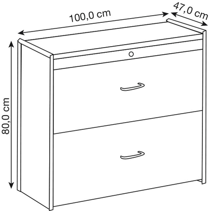 Artikelbild 2 für Kerkmann Lago Hängeregistraturschrank weiß 2 Schubladen 100,0 x 47,0 x 80,0 cm, 1 St., Artikelnummer 252478