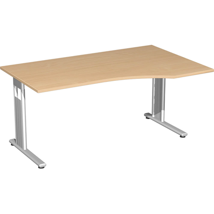 Artikelbild für geramöbel Flex Schreibtisch buche L-Form, C-Fuß-Gestell silber 180,0 x 100,0 cm, Artikelnummer 881348