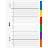 Artikelbild 1 für BRUNNEN Ordnerregister DIN A4 Vollformat blanko weiß 6-teilig, 1 Satz, Artikelnummer 925267