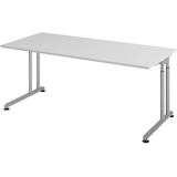 Artikelbild 1 für HAMMERBACHER ZS19 höhenverstellbarer Schreibtisch lichtgrau rechteckig, C-Fuß-Gestell silber 180,0 x 80,0 cm, Artikelnummer 992131
