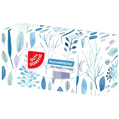 Artikelbild für GUT&GÜNSTIG Kosmetiktücherbox 3-lagig weiß, 120 Tücher, Artikelnummer 237226