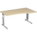 Artikelbild 1 für geramöbel Flex Schreibtisch ahorn L-Form, C-Fuß-Gestell silber 180,0 x 100,0 cm, Artikelnummer 881538