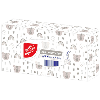 Artikelbild 2 für GUT&GÜNSTIG Kosmetiktücherbox 3-lagig weiß, 120 Tücher, Artikelnummer 237226