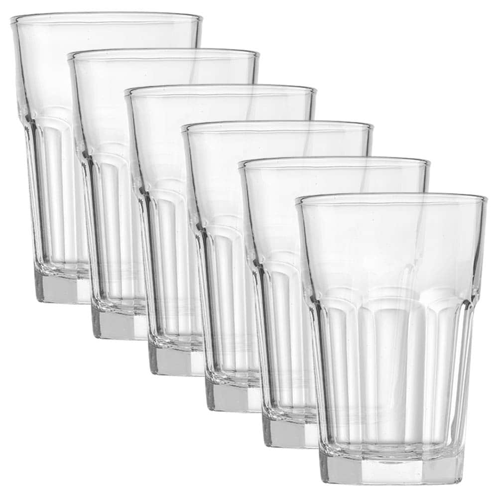 Lot De 6 Verres à Long Drink Ritzenhoff & Breker – 350 Ml, Verre à Facettes, Lavable Au Lave-vaisselle