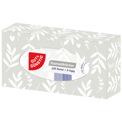 Artikelbild 3 für GUT&GÜNSTIG Kosmetiktücherbox 3-lagig weiß, 120 Tücher, Artikelnummer 237226