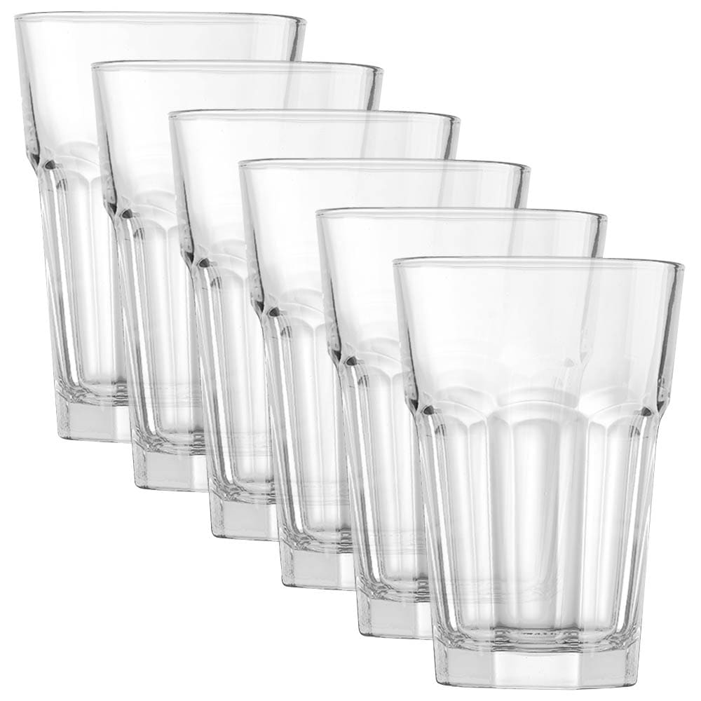 Juego De 6 Vasos Altos De Cristal Ritzendhoff & Breker - 420 Ml, Facetados Y Elegantes