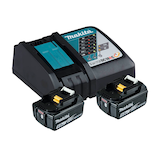 Artikelbild 1 für makita Werkzeugakkus mit Schnellladegerät Power Source Kit Lithium-Ionen 2x 5,0 Ah, Artikelnummer 141303