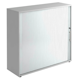 Artikelbild 1 für HAMMERBACHER Rollladenschrank lichtgrau, silber 2 Fachböden 120,0 x 40,0 x 110,0 cm, Artikelnummer 359923