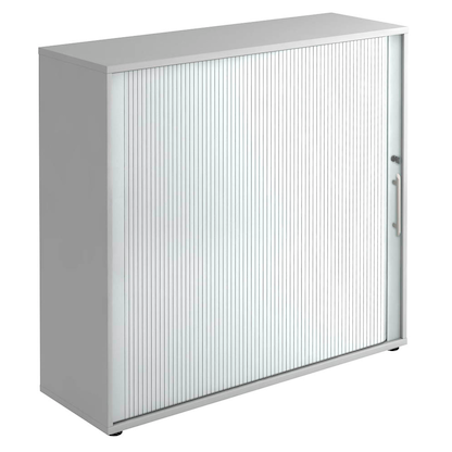 Artikelbild für HAMMERBACHER Rollladenschrank lichtgrau, silber 2 Fachböden 120,0 x 40,0 x 110,0 cm, Artikelnummer 359923