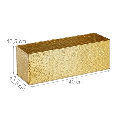 Artikelbild 8 für relaxdays Blumenkasten Metall gold rechteckig 40,0 x 13,5 cm, 1 St., Artikelnummer 450423