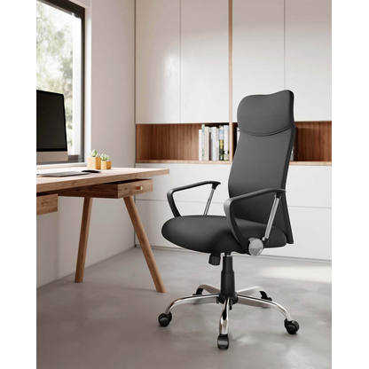 Artikelbild 2 für SONGMICS Bürostuhl, OBN034B01 Stoff schwarz, Gestell silber, Artikelnummer 262778