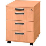 Artikelbild 1 für HAMMERBACHER Savona Rollcontainer buche 4 Auszüge 42,8 x 58,0 x 59,0 cm, Artikelnummer 574657