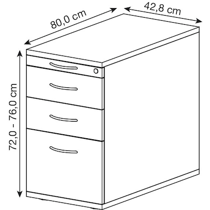Artikelbild 2 für HAMMERBACHER Solid SC40 Standcontainer lichtgrau 4 Auszüge Stahl-Bügelgriff chrom 42,8 x 80,0 x 72,0 - 76,0 cm, Artikelnummer 983114