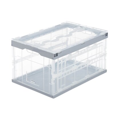 Artikelbild für relaxdays Klappbox 60,0 l transparent/grau 59,5 x 39,5 x 31,5 cm, 1 St., Artikelnummer 364271