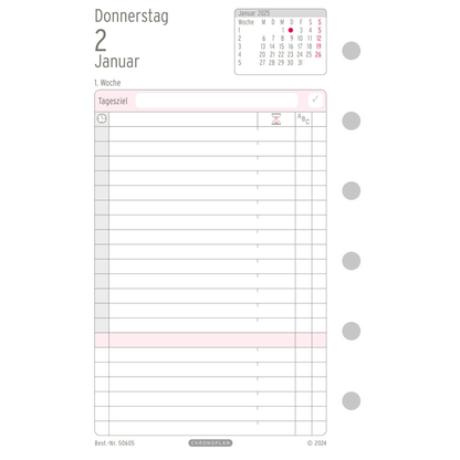 Artikelbild 4 für CHRONOPLAN Kalendereinlage 2025 Tagesplan Mini (7,9 x 12,5 cm), Artikelnummer 354779